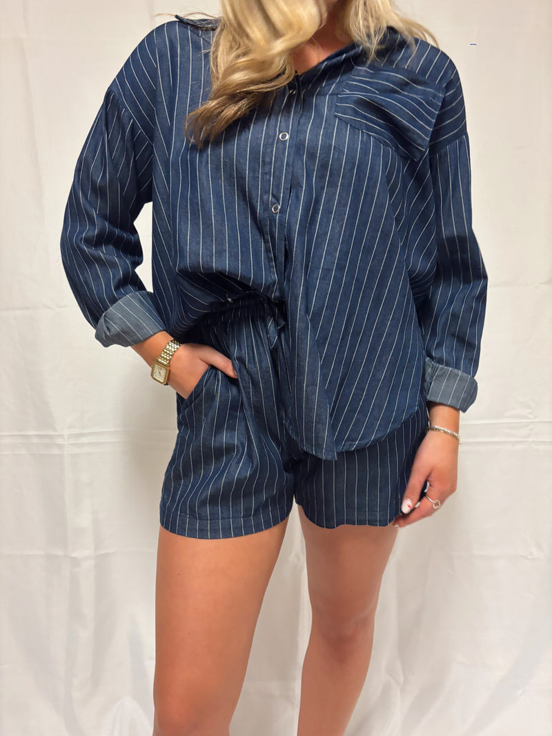 Farrah Denim Short Set