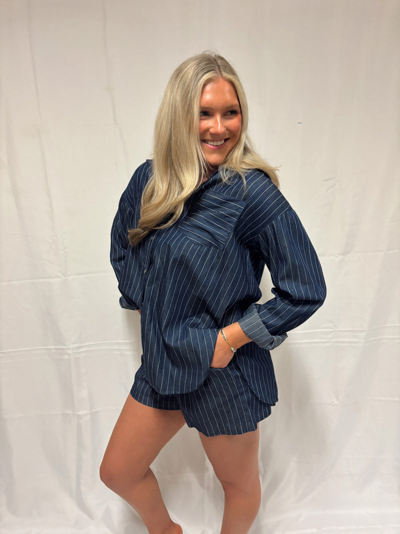 Farrah Denim Short Set